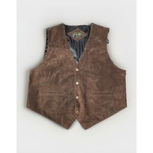 Scully Suede Leather Brown Button Down Western Vest